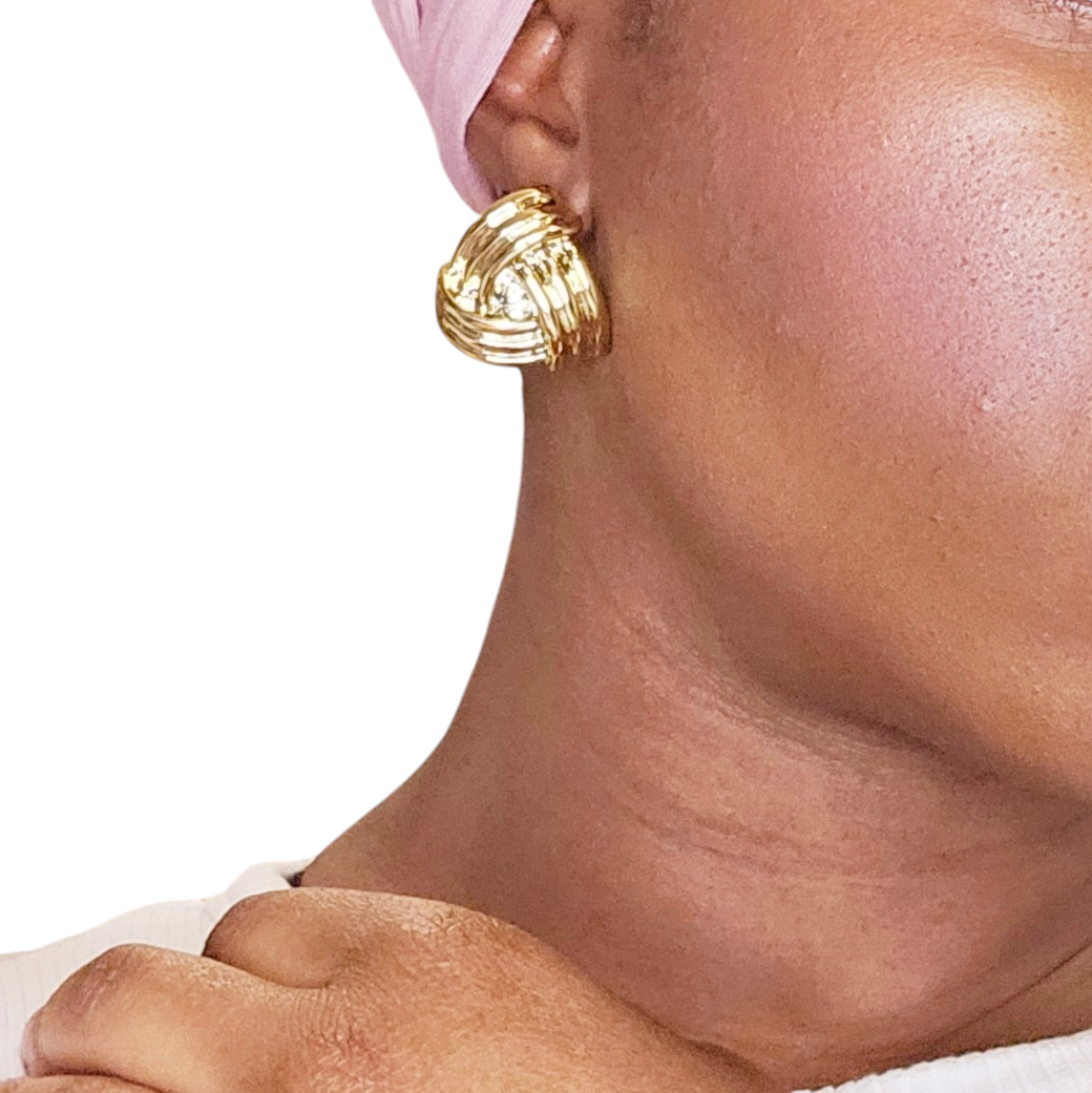 Gold Chunky Triangle Earrings