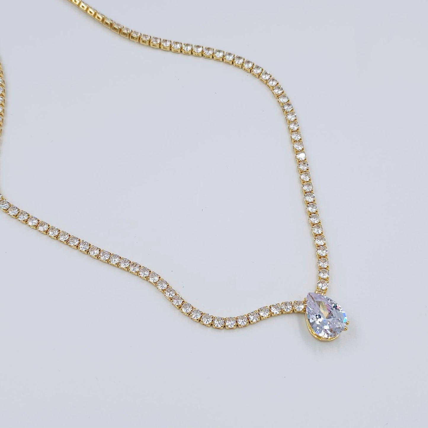 Dangle Teardrop CZ Jewellery Set