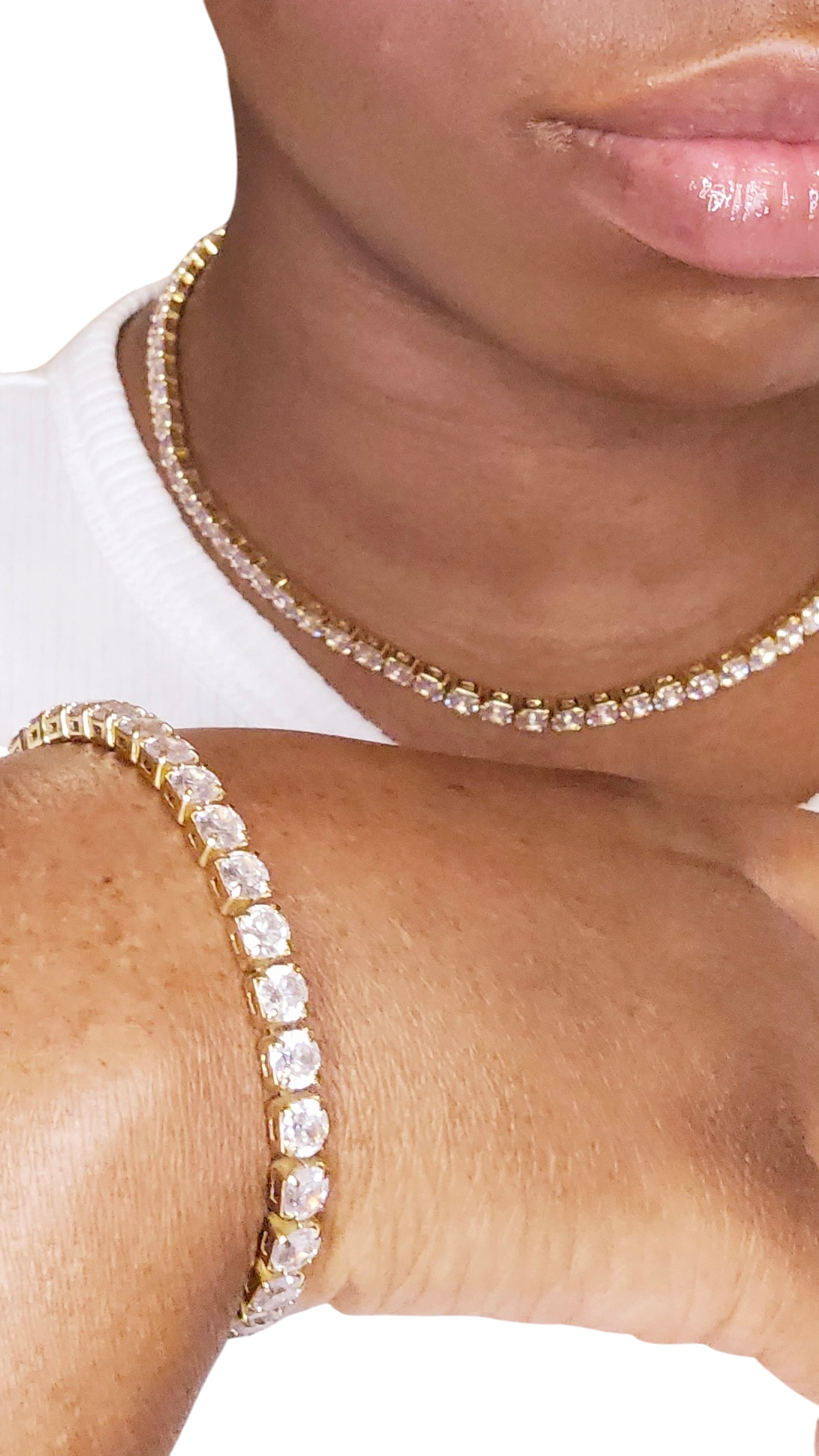 Classic Gold Tennis Necklace