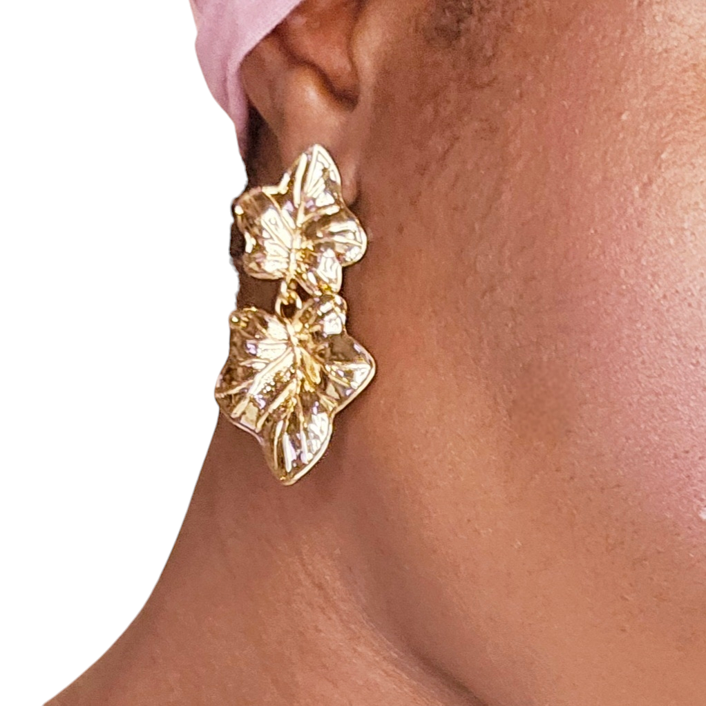 Dangle Leaf Pendant Earrings