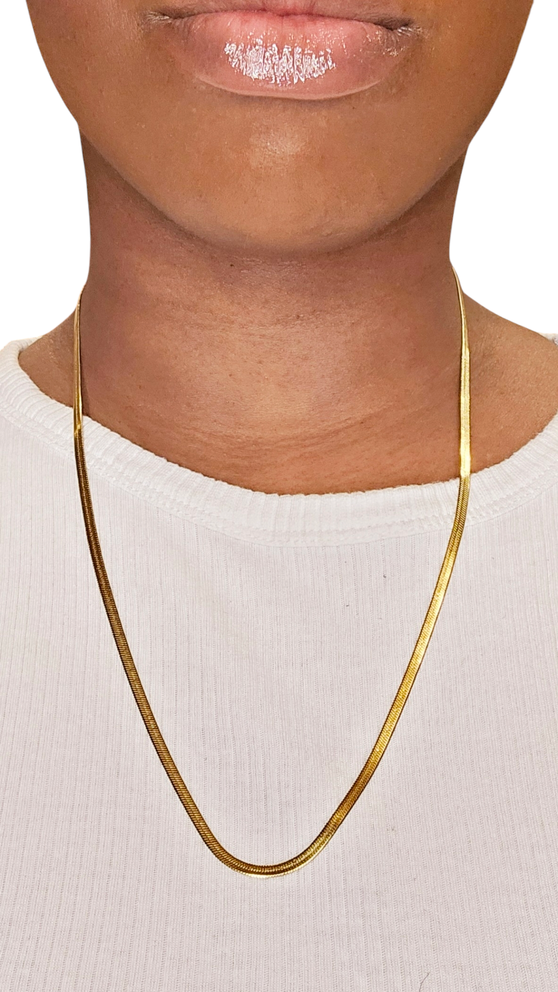 Gold Flat Snake Herringbone Chain
