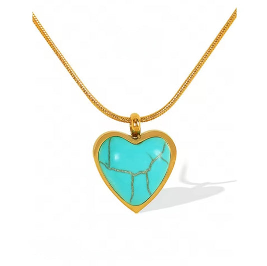 Azure Heart Pendant Necklace