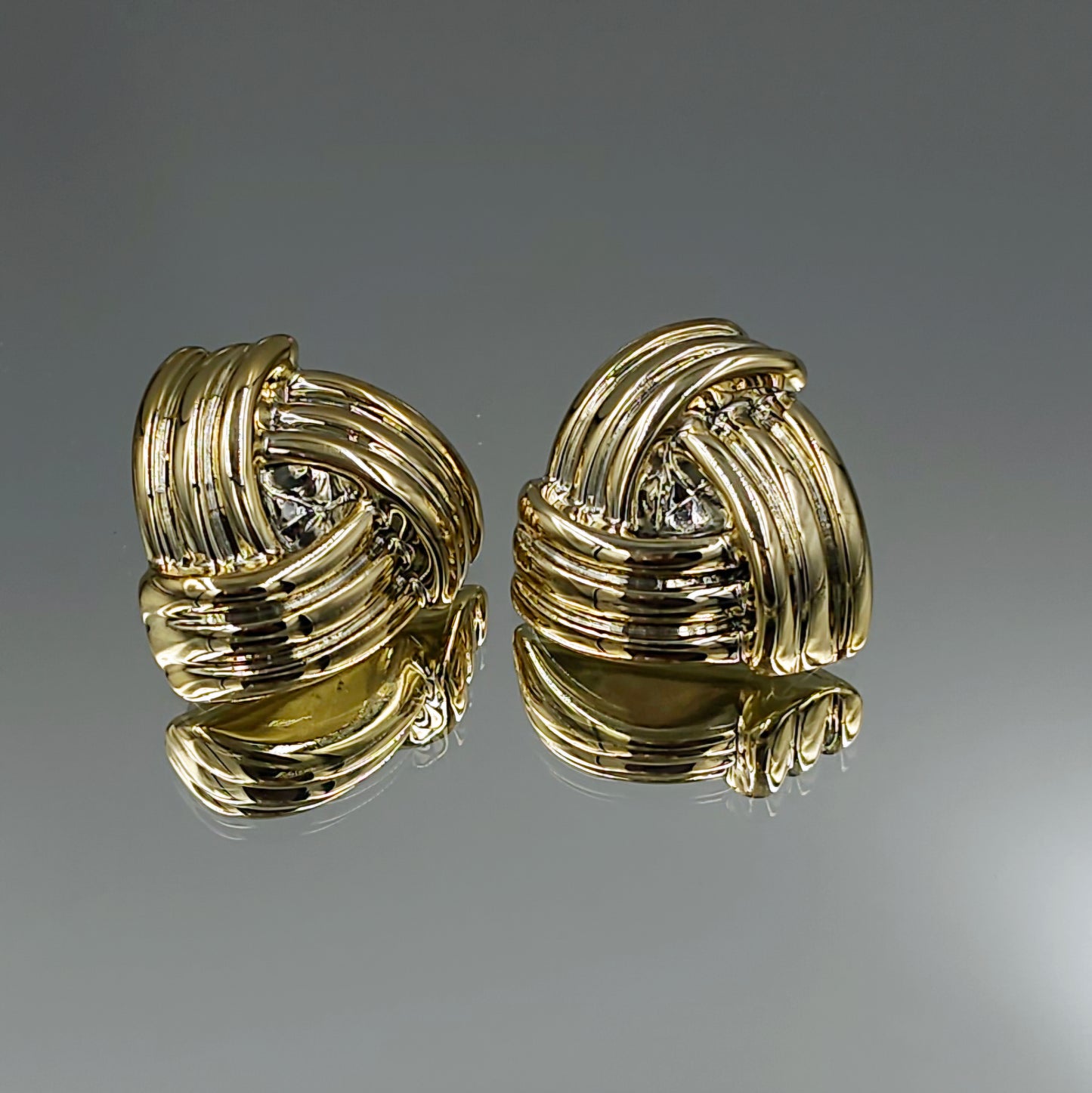 Gold Chunky Triangle Earrings