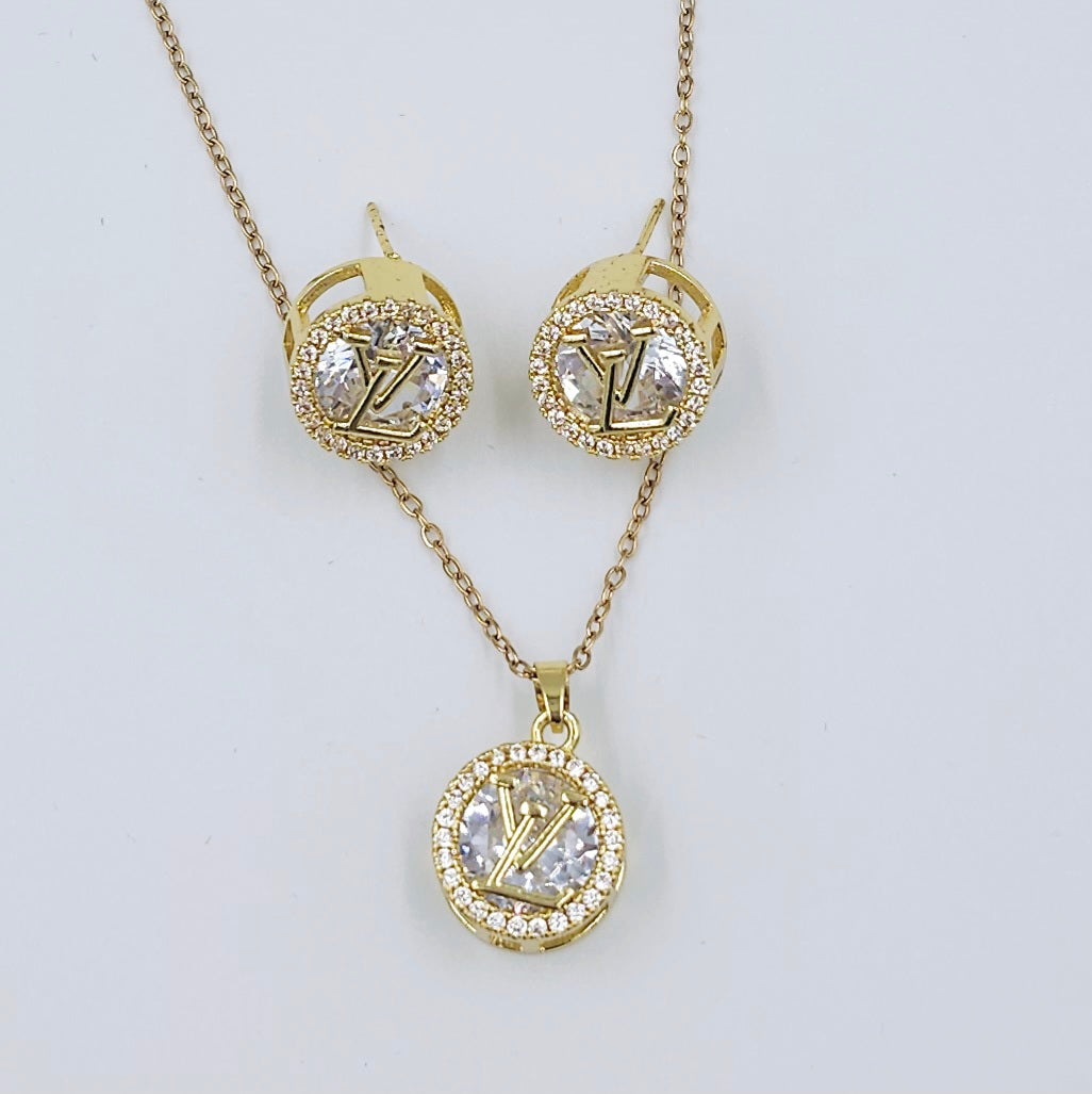 Gold LV Jewellery Set