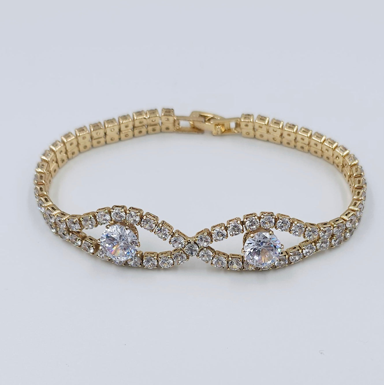Gold CZ Eye Bracelet