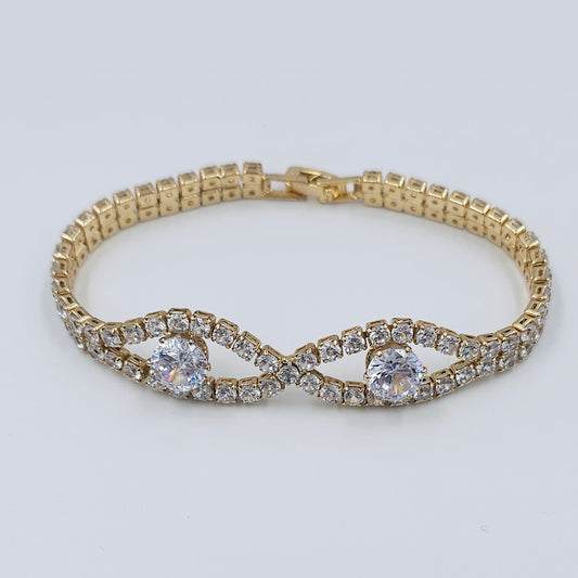 Gold CZ Eye Bracelet