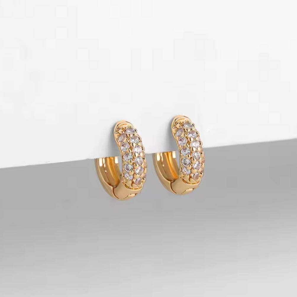 Elara Pavè Huggie Earrings