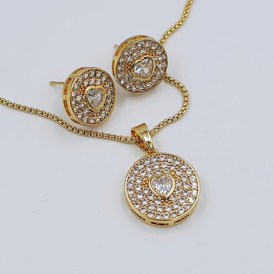CZ Heart Jewellery Set