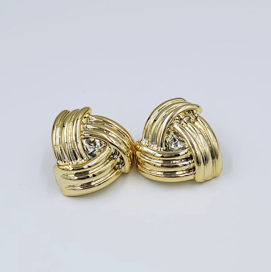 Gold Chunky Triangle Earrings