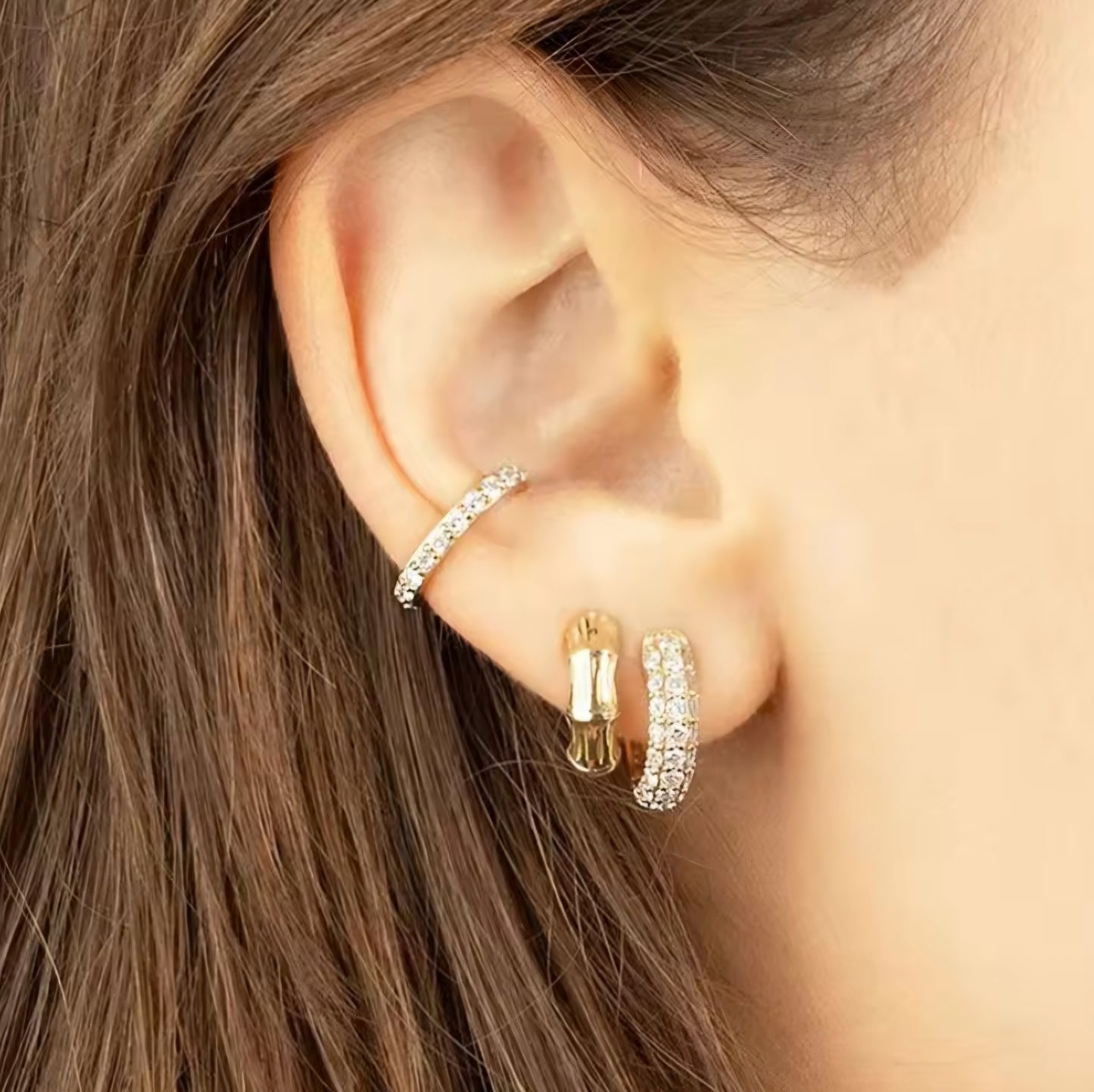 Elara Pavè Huggie Earrings