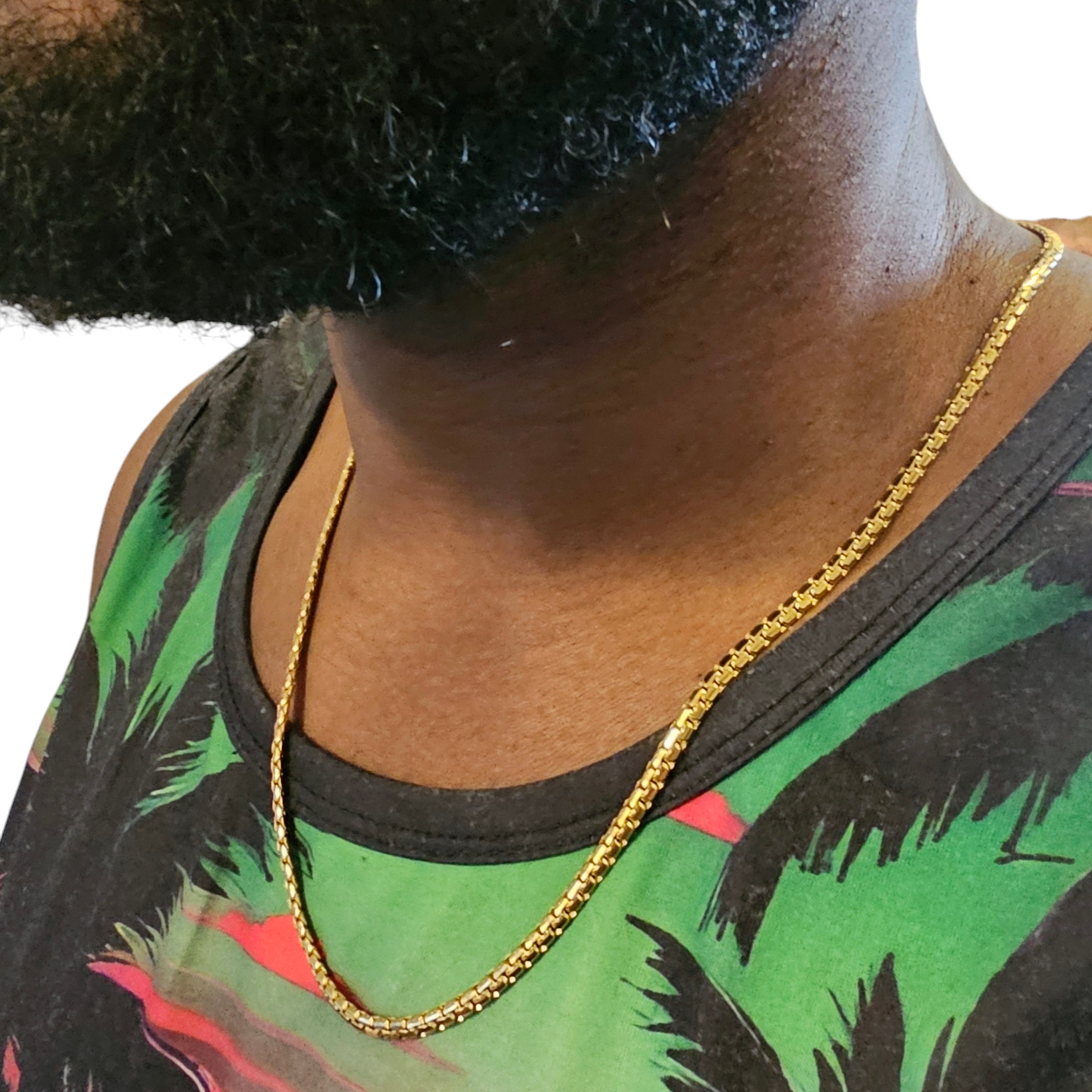 Men's Gold Flat Box Chain