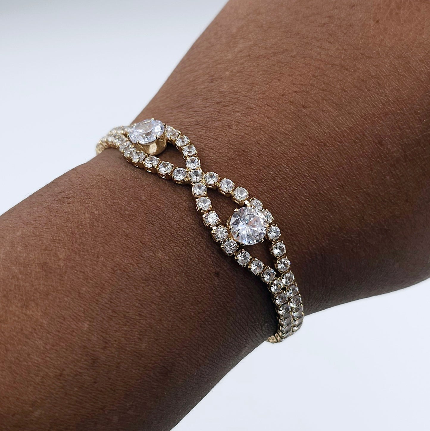 Gold CZ Eye Bracelet