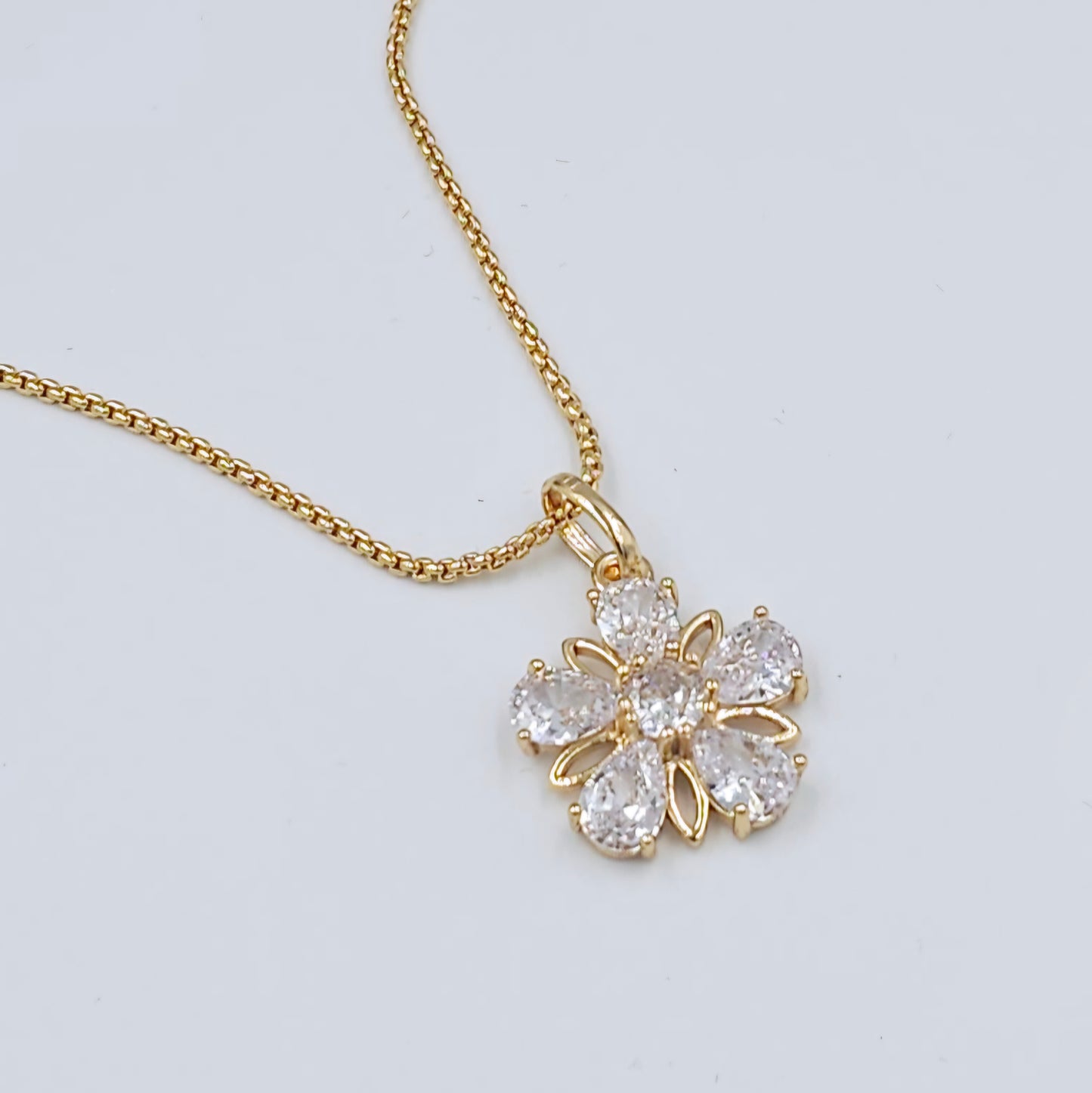 Flower CZ Jewellery Set